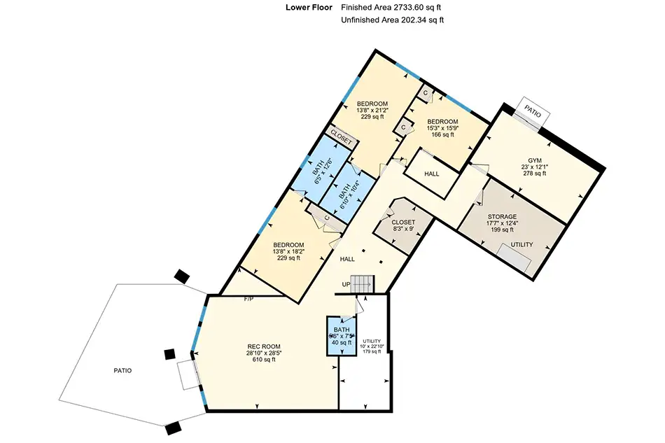 Floorplan of the lower level at Homesteads Lot 7